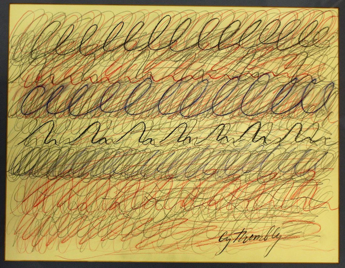 CY TWOMBLY  (1928 - 2011) Colored Graphite ABSTRACT (1 of 5)