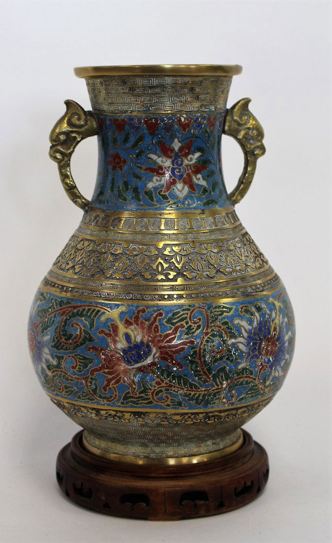 Antique 19th C. Oriental Cloisonne And Brass Urn (1 of 5)
