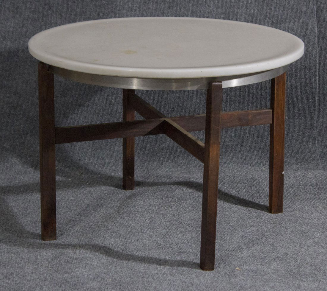 Mid-century danish modern marble top occasional table (1 of 3)