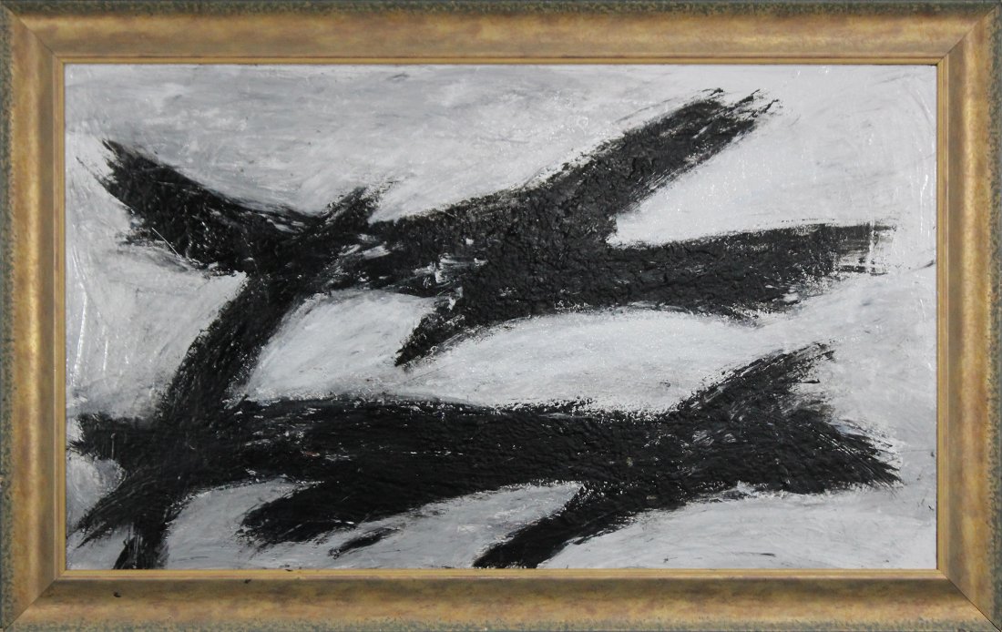 FRANZ KLINE attributed Mid Century Modern Abstract Oil. (1 of 5)