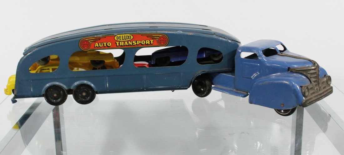 Antique MARX PRESSED STEEL DELUXE AUTO TRANSPORT (1 of 14)