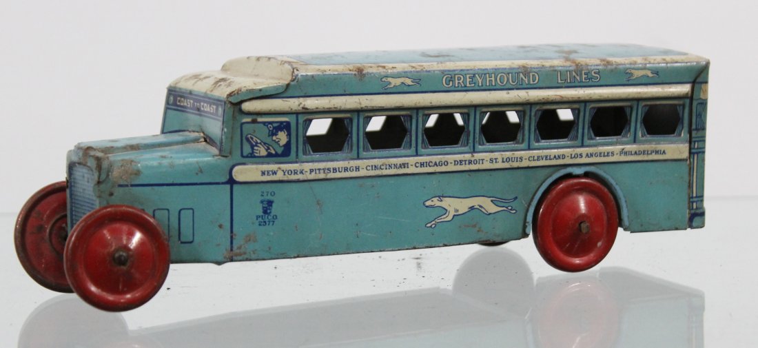 Antique GREYHOUND LINES TIN LITHO BUS (1 of 7)
