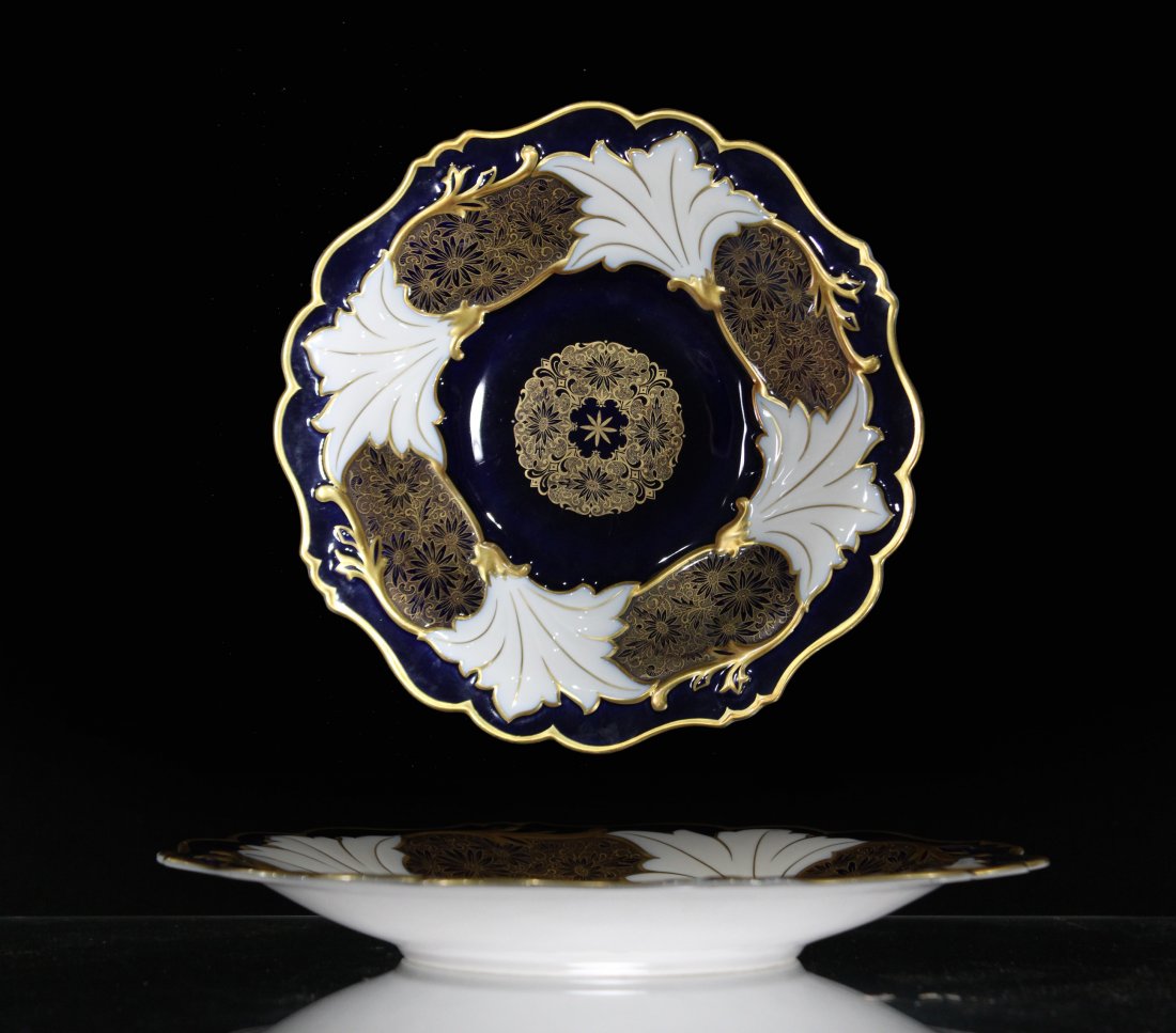 WEINAR GERMANY Echt Weimar Kobalt PORCELAIN CENTER BOWL (1 of 4)