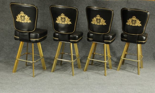 SET of 4 TRUMP PLAZA CASINO BLACKJACK BAR STOOLS (1 of 8)