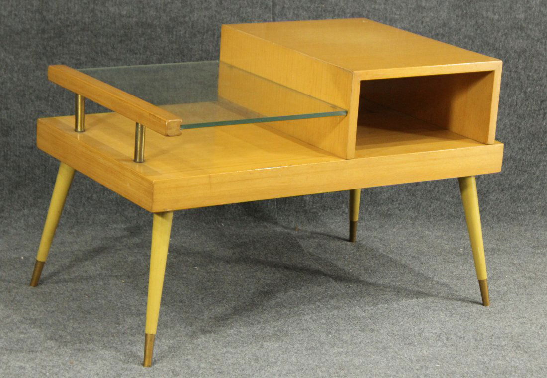 James Philip Co. ATOMIC BLOND WOOD SIDE TABLE