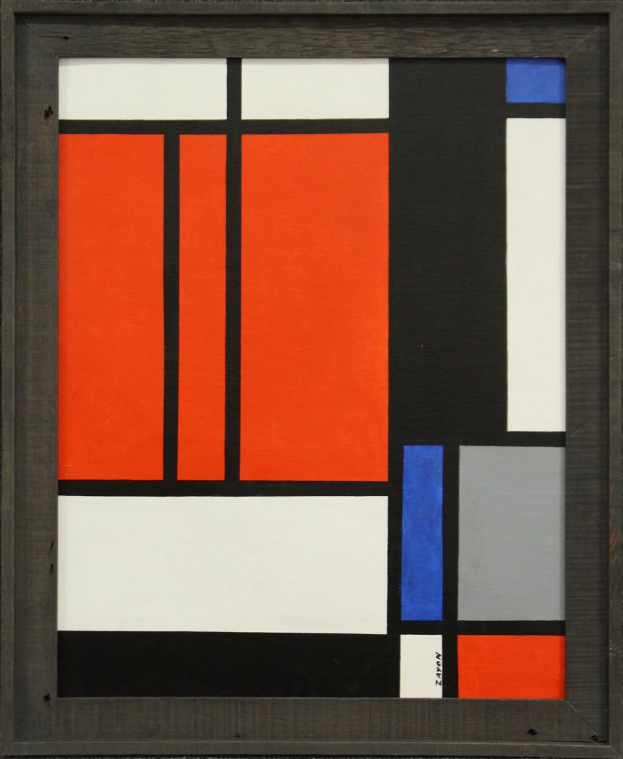 SEYMOUR ZAYON Mid Century Modern GEOMETRIC ABSTRACT (1 of 5)