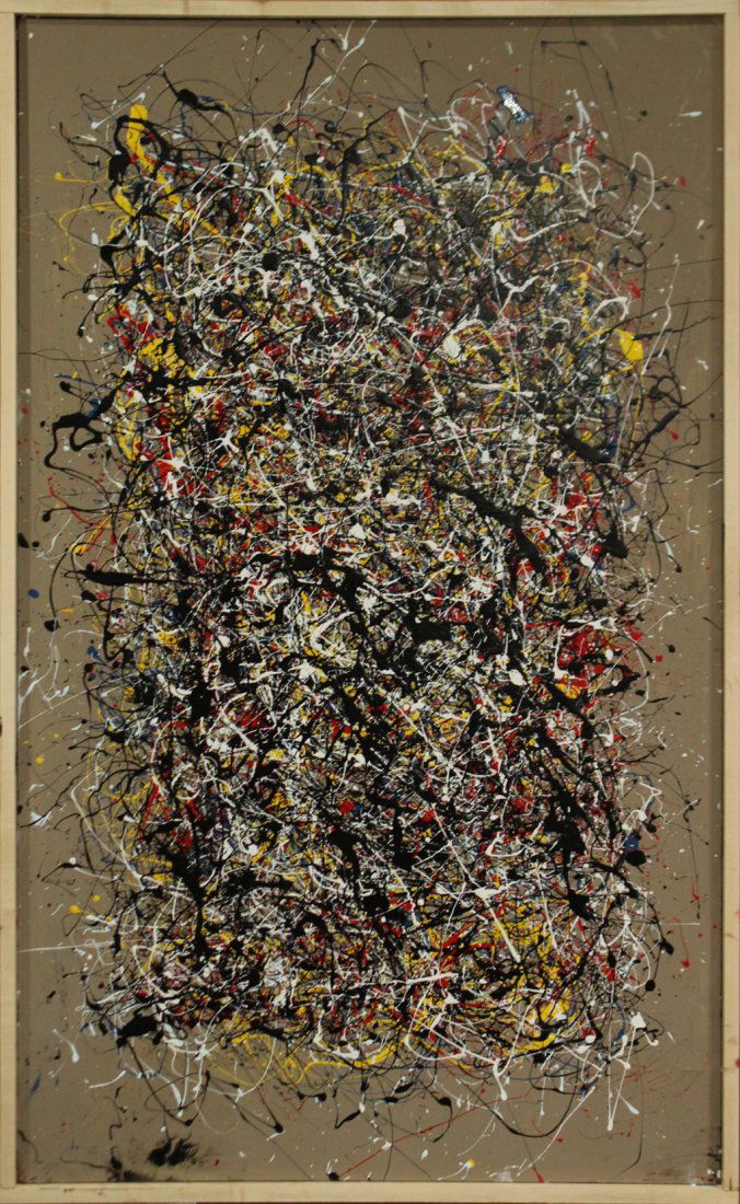 JACKSON POLLOCK STYLE Drip Art Painting EXCEPTIONAL LG. (1 of 6)