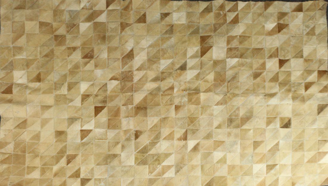 Unique Mid Century Modern DIAMOND QUILTED FUR HIDE RUG (1 of 5)