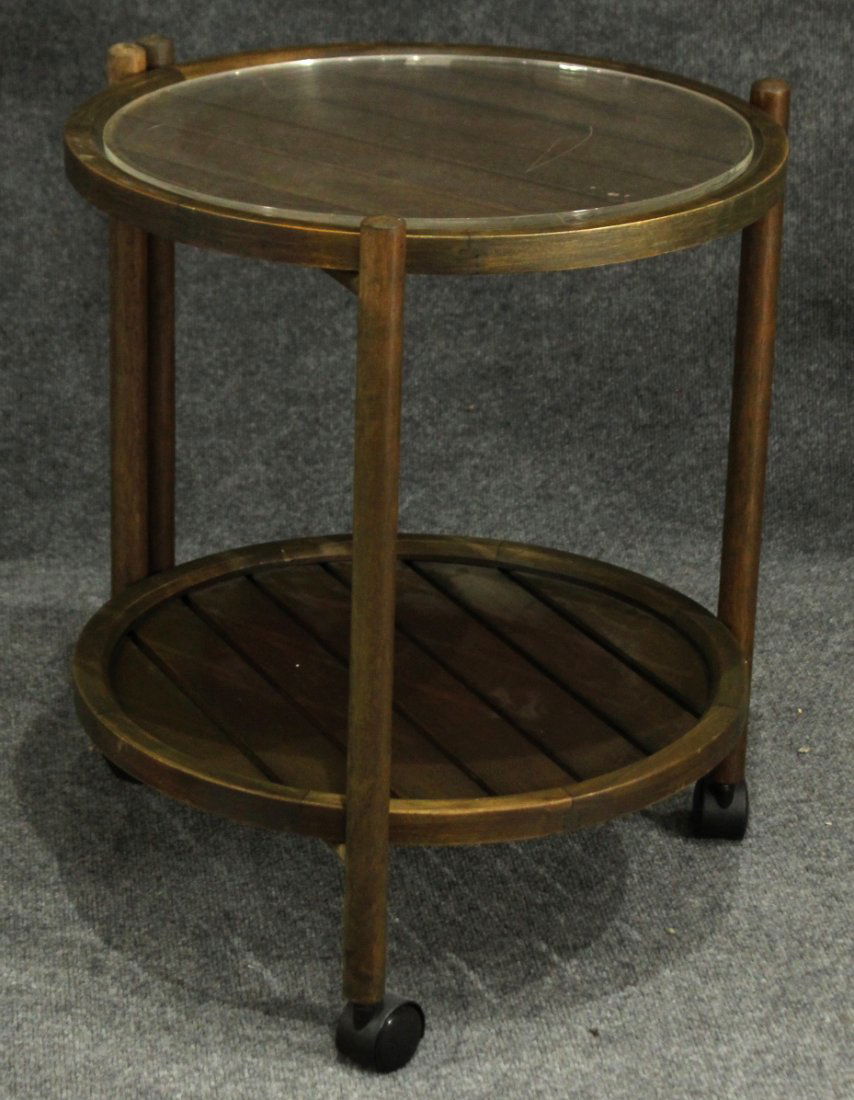 Mid Century Modern ROUND FOLDING SERVING STAND (1 of 5)