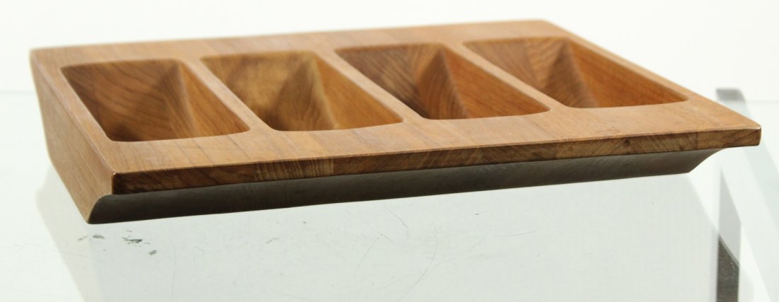 DANSK DESIGNS DENMARK Teak Four Part Wood Tray (1 of 5)