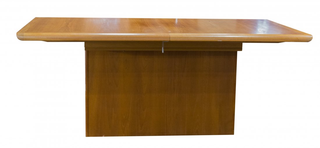 SKOVBY DENMARK Teak Dining Table Block Base 2 Leaves (1 of 7)