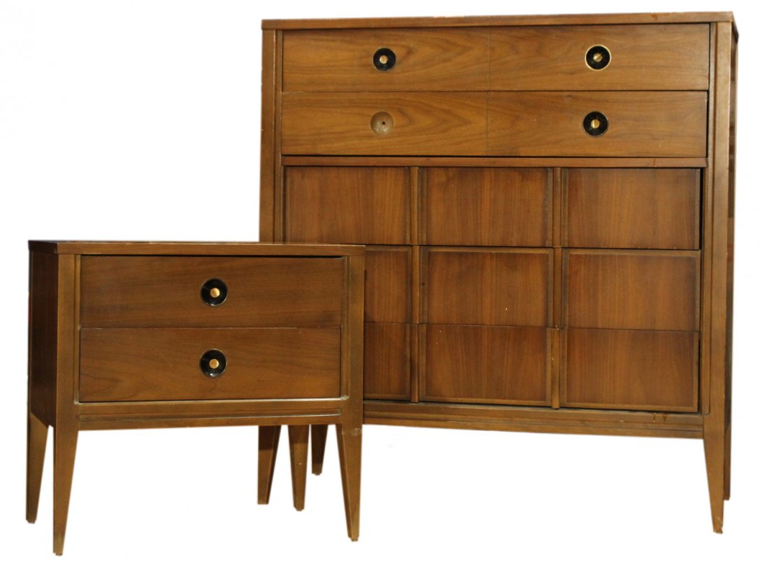 2-Piece MID CENTURY MODERN BR CHEST AND BED STAND (1 of 9)