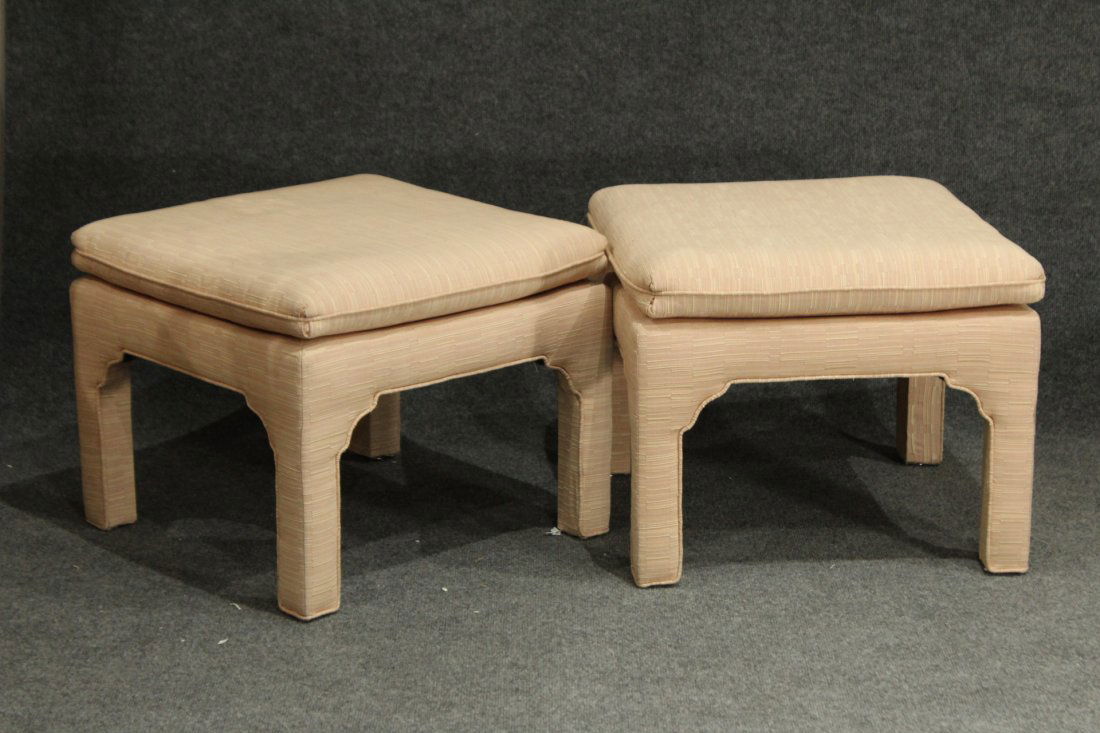 2 DOROTHY DRAPER Design Upholstered FOOT STOOLS (1 of 4)