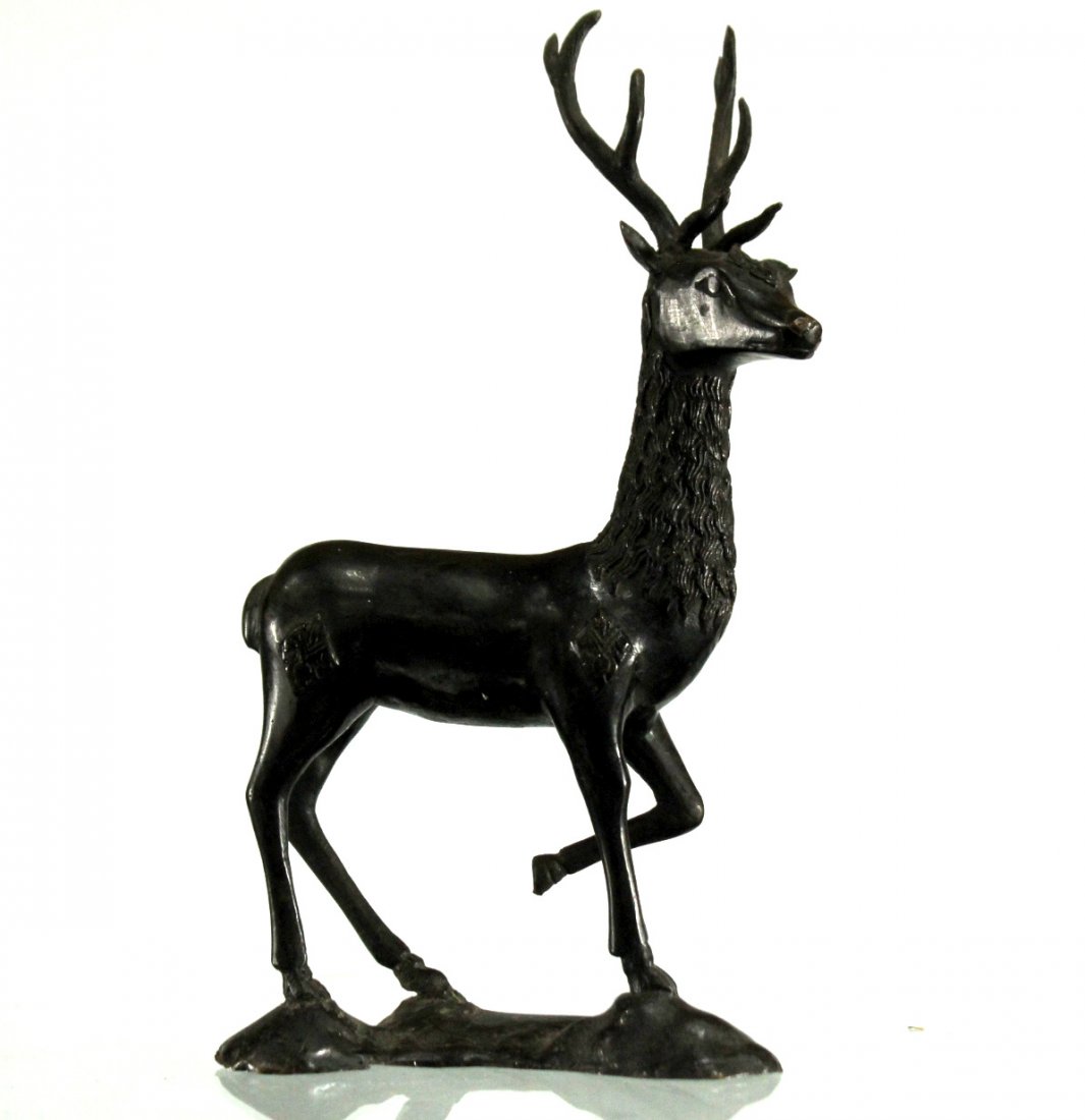 BRONZE DEER STATUE 13.75 inches Height (1 of 4)