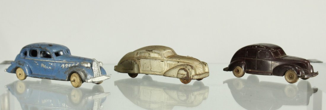 3 Assorted Antique Toy Cars, Cast, Tin, Rubber (1 of 13)