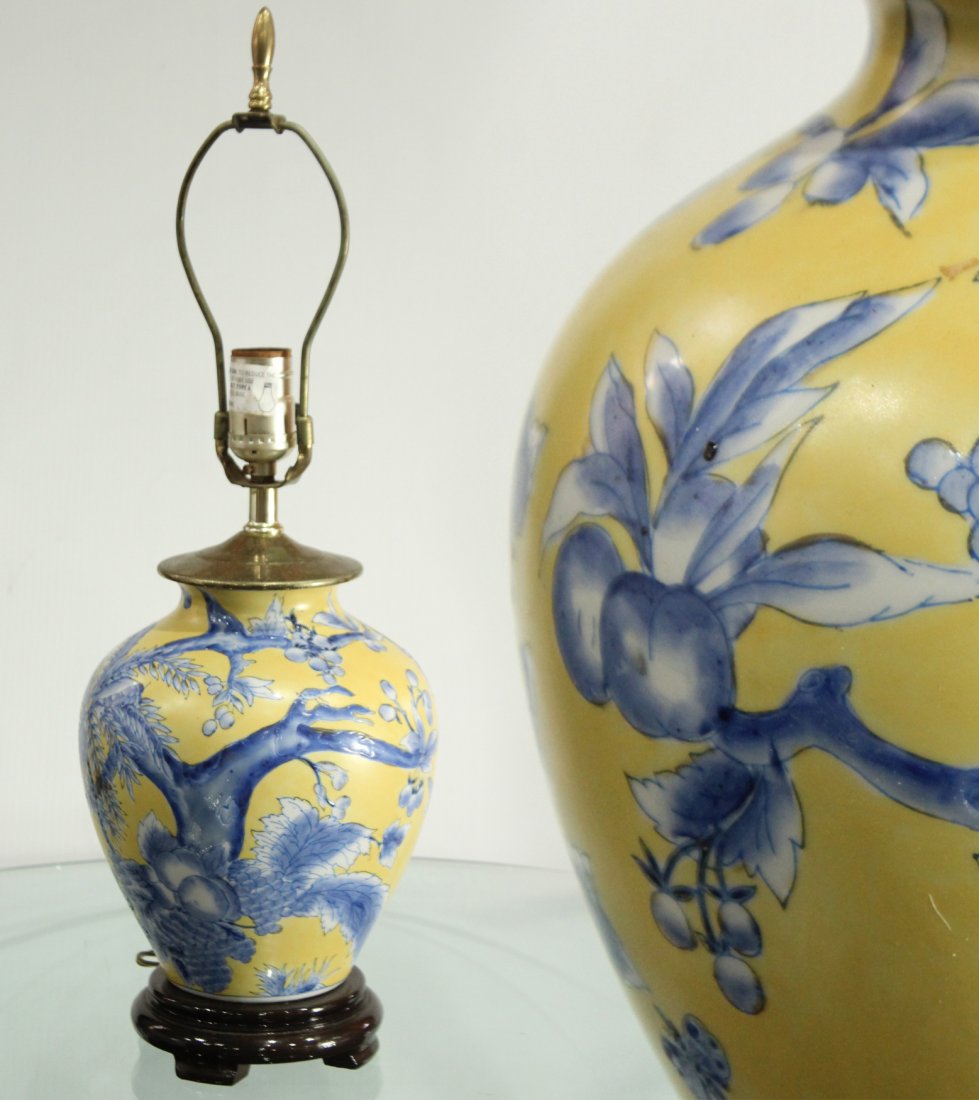 Oriental pottery lamp (1 of 6)