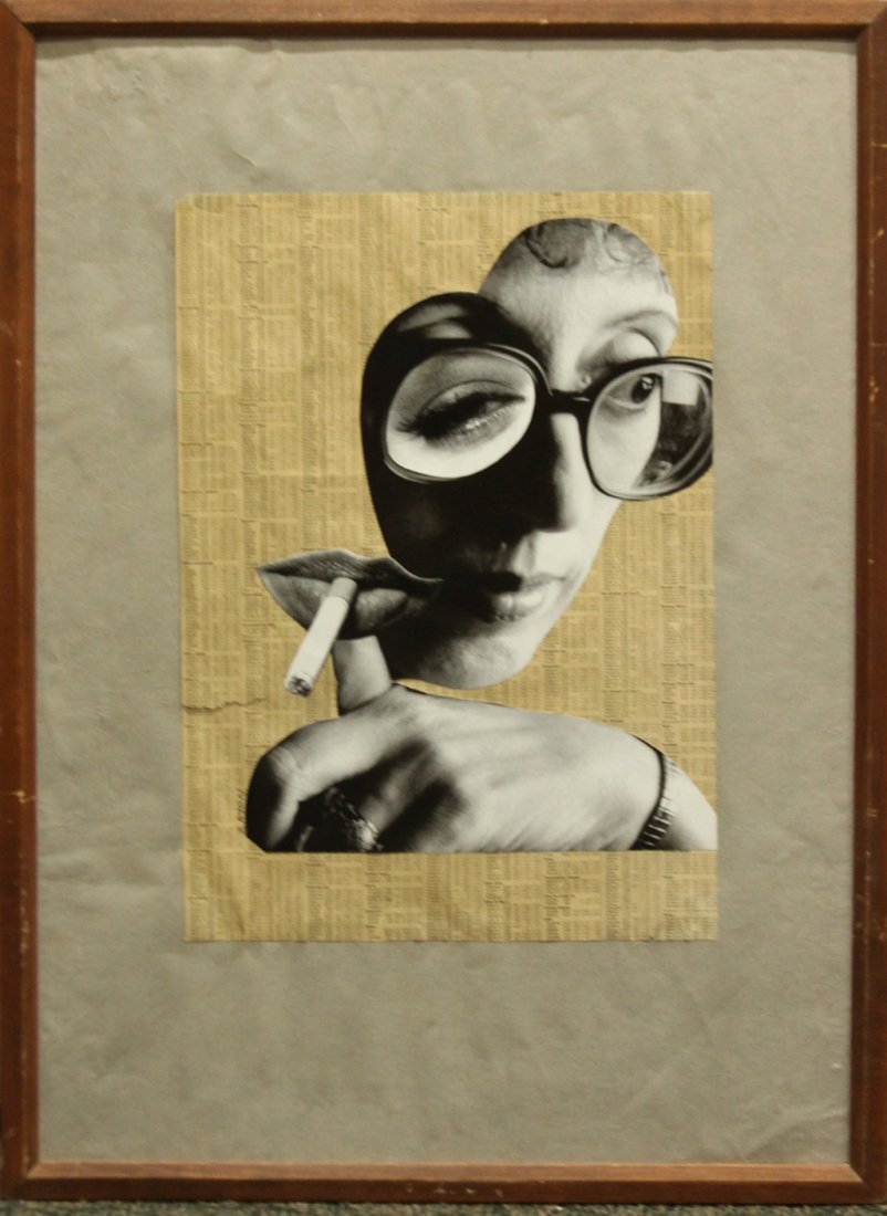 SEYMOUR ZAYON Mid Century Modern COLLAGE PORTRAIT (1 of 3)