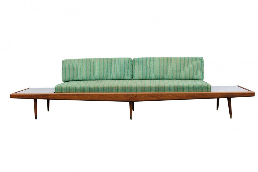 ADRIAN PEARSALL Sofa With Travertine Side Tables (1 of 6)