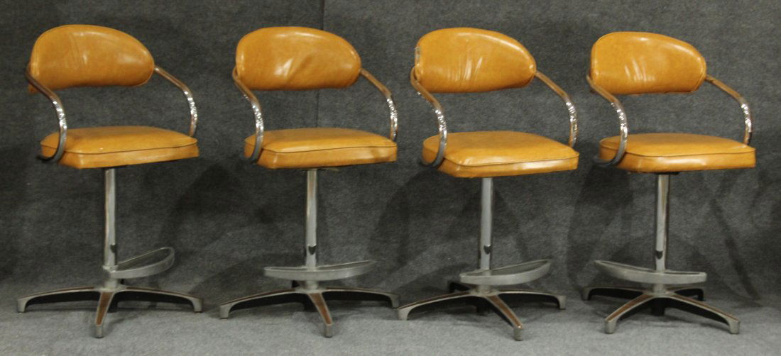 CHROMCRAFT SET OF 4 MID CENTURY BAR STOOLS (1 of 7)