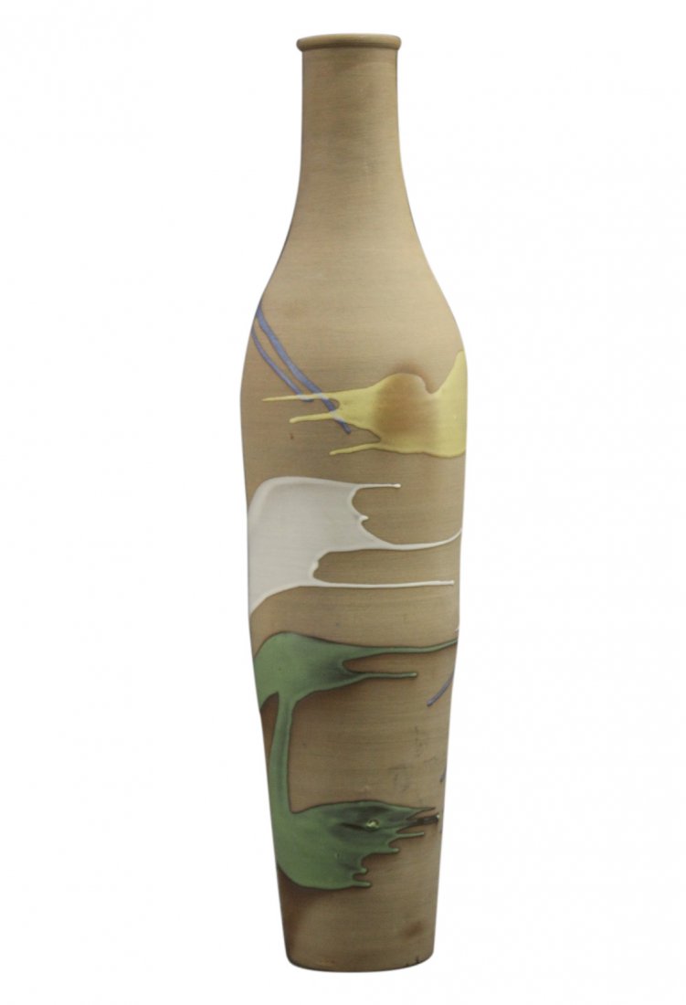 RAKU FIRED ART POTTERY FLOOR VASE 40 Inches Height (1 of 6)