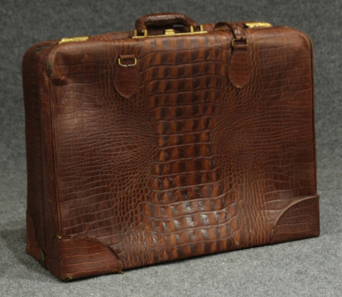 EVELEIGH BAGGAGE Vintage Leather ALLIGATOR SUITCASE