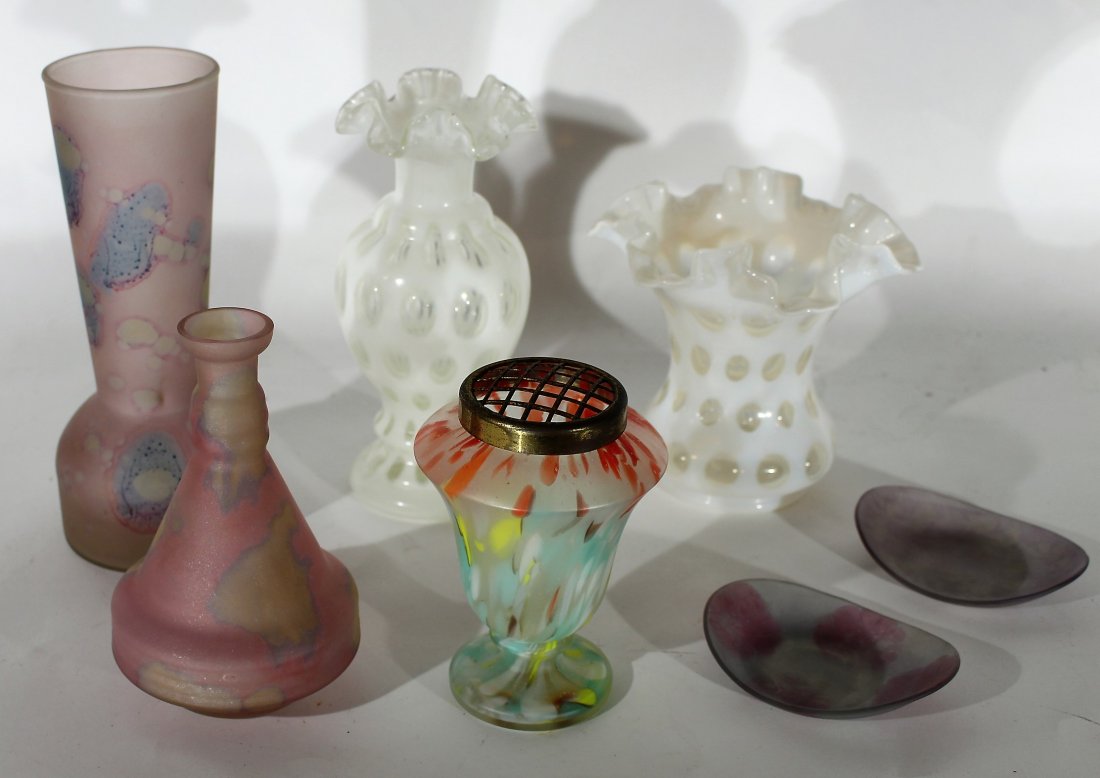 7-PIECE ASSORTED GLASS GROUPING, CZECH, FENTON (1 of 5)