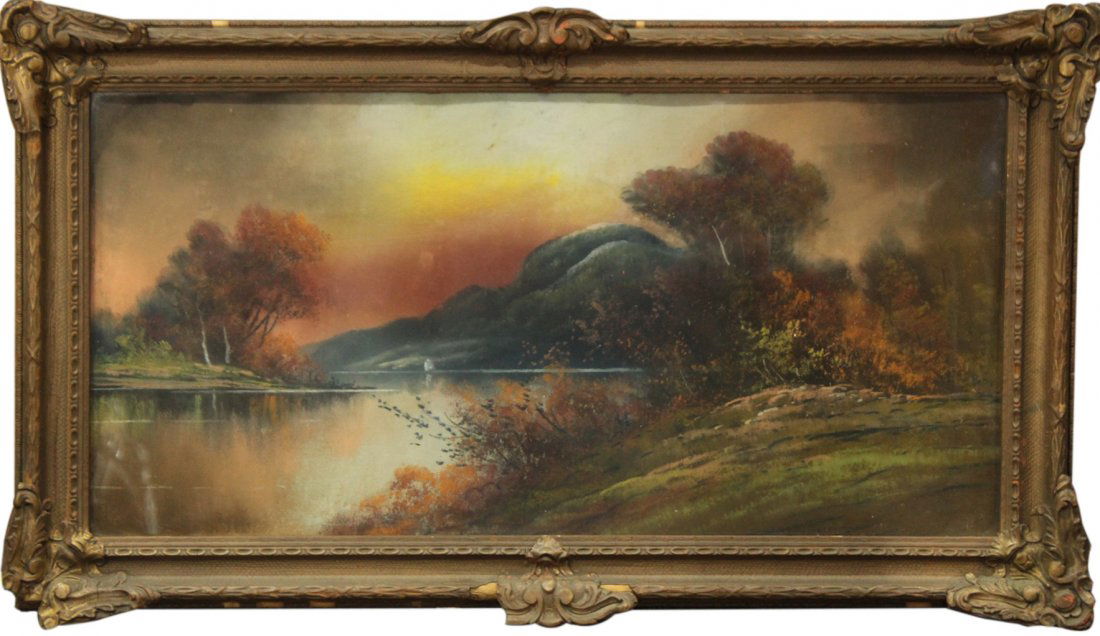 Circa 1920 HUDSON RIVER PASTEL Nice Quality (1 of 2)