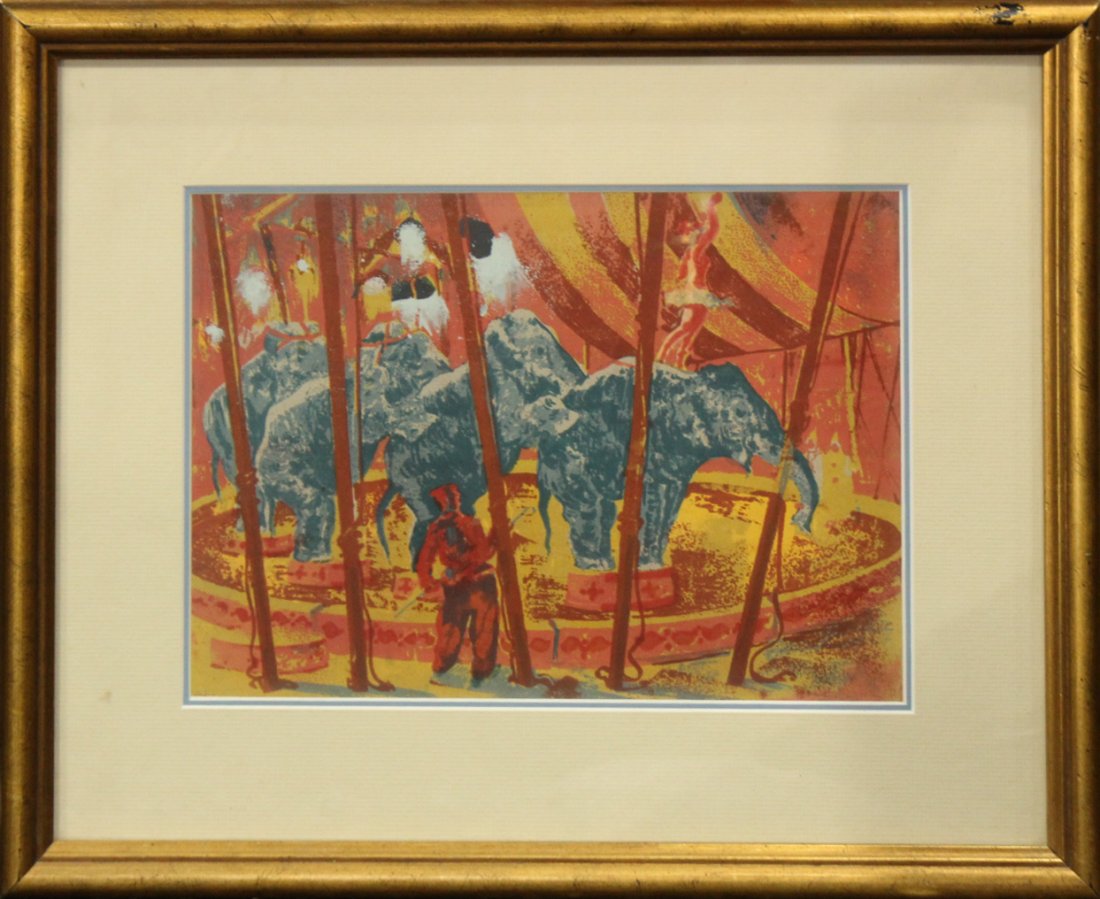 ARTHUR E SHARP, Silkscreen CIRCUS SHOW ELEPHANTS (1 of 4)