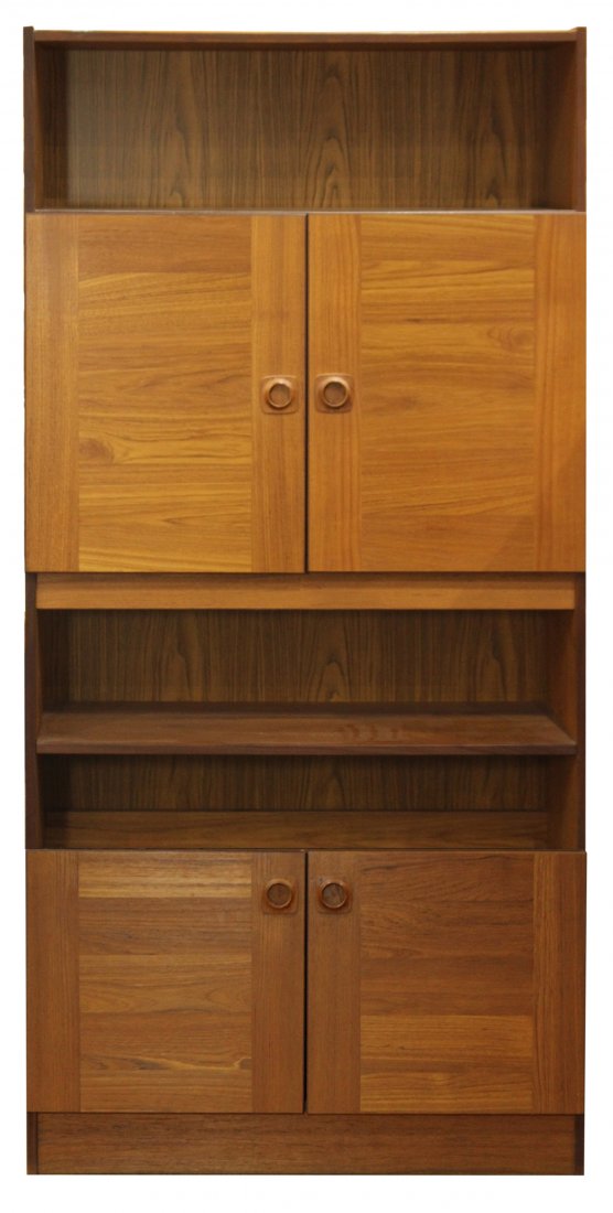 MID CENTURY MODERN TEAK DANISH 2-PART CUPBOARD (1 of 8)