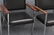 SET 4 MID CENTURY KNOLL CHROME AND BLACK ARM CHAIRS - 3