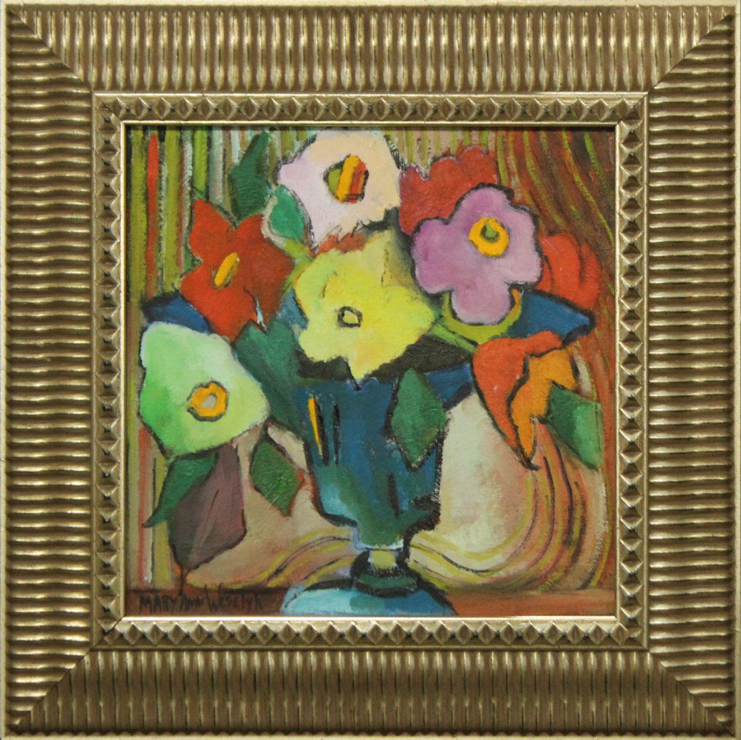 MARY ANNE WESELYK, oil/b, MODERN IMPRESSION STILL LIFE (1 of 3)