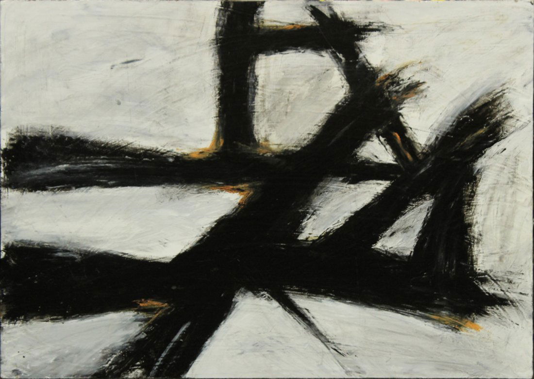 FRANZ KLINE attributed Mid Century Modern Abstract Oil. (1 of 2)
