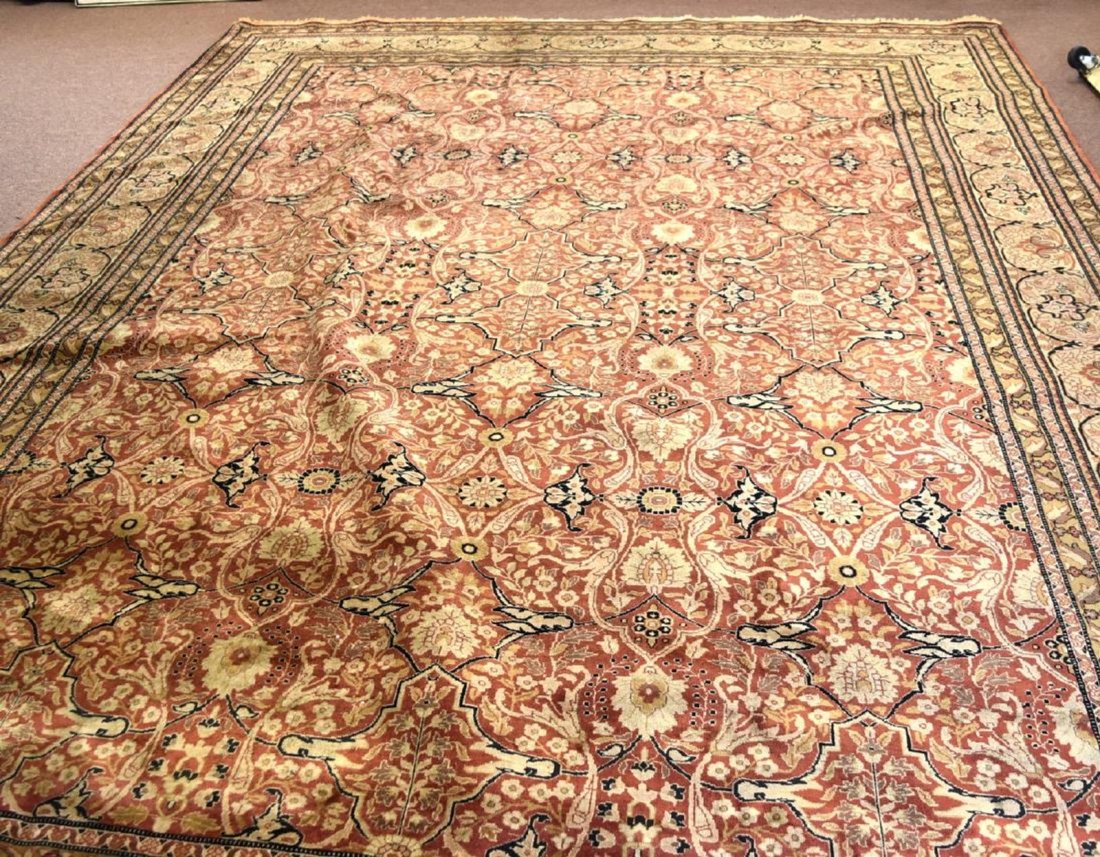 KIRMAN HAND MADE WOOL ROOMSIZE ORIENTAL RUG 13.10 x 9.8 (1 of 5)