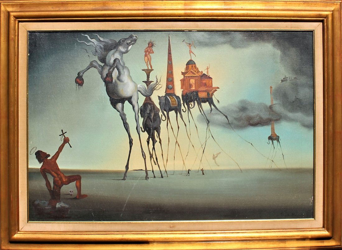 DAVID MURDON Mid Century SURREALIST OIL PAINTING (1 of 6)