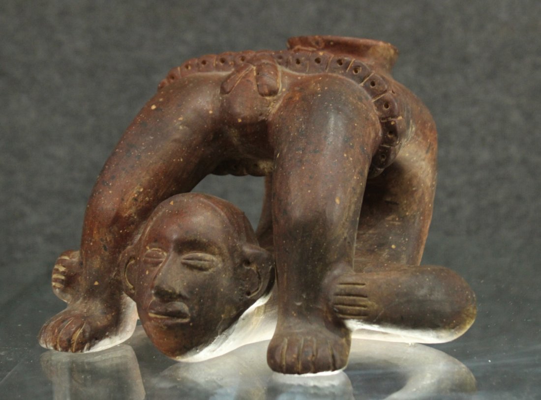 SOUTH AMERICAN REDWARE POTTERY FIGURE (1 of 5)