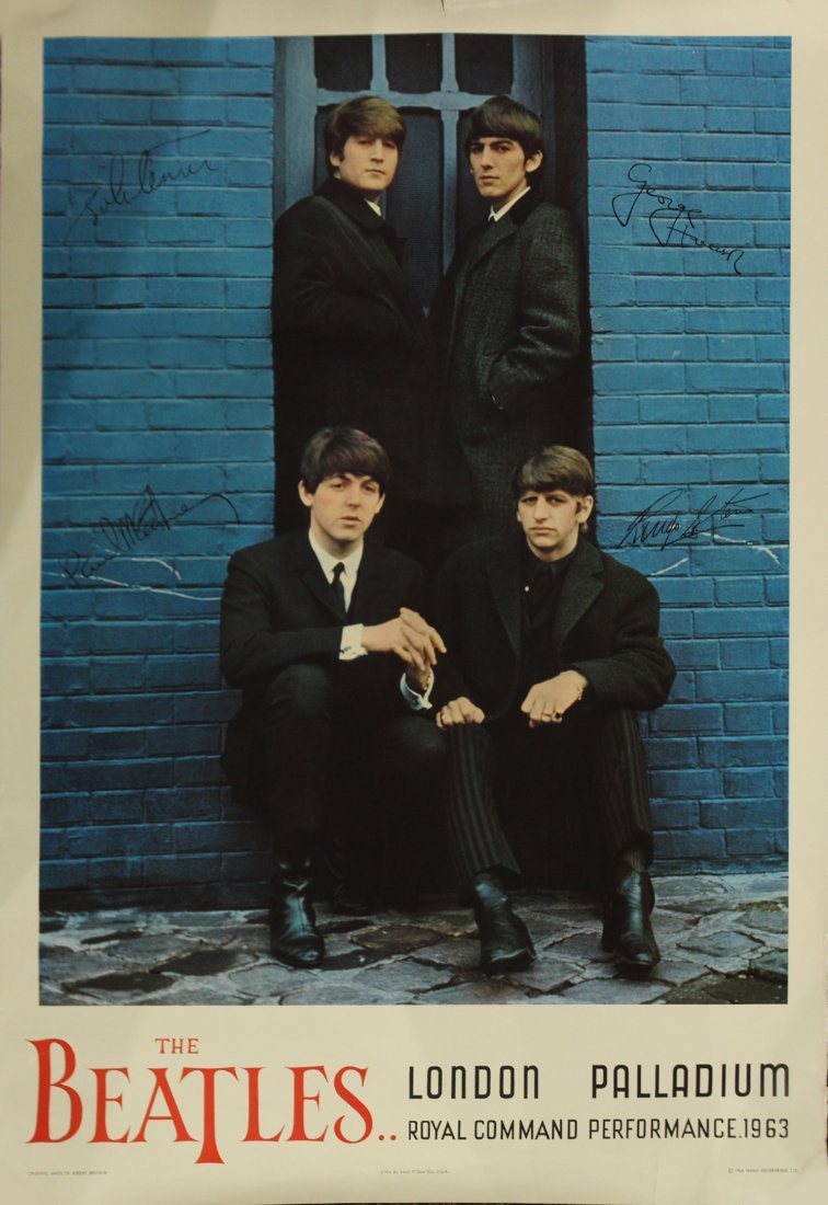 Early 1960s BEATLES POSTER C. 1964 Nems Enterprises (1 of 5)