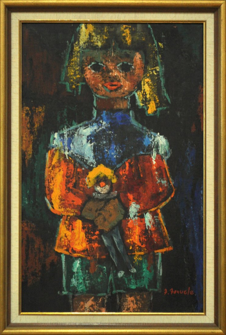 F FANUELE,  Latin American, Young Girl Holding Doll (1 of 3)