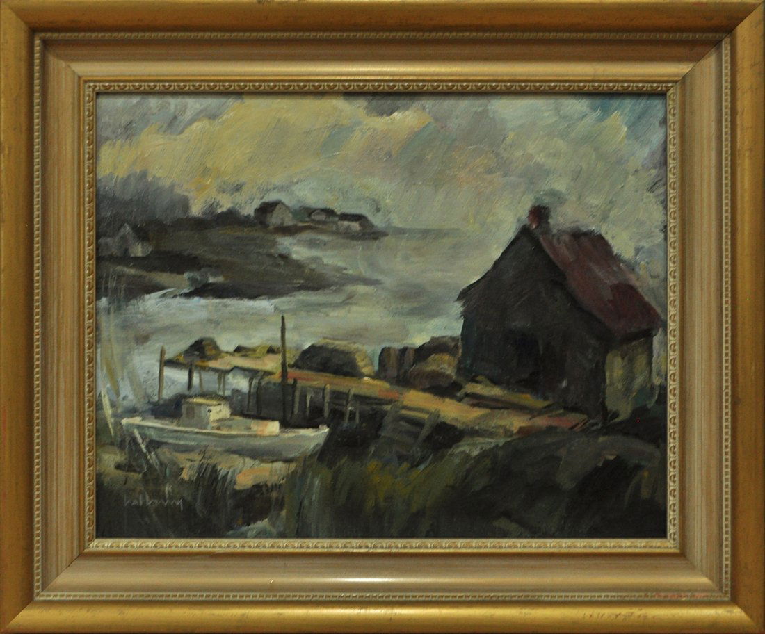 Harold H Berry, NJ Artist O/B Lobster Fishing Port (1 of 4)