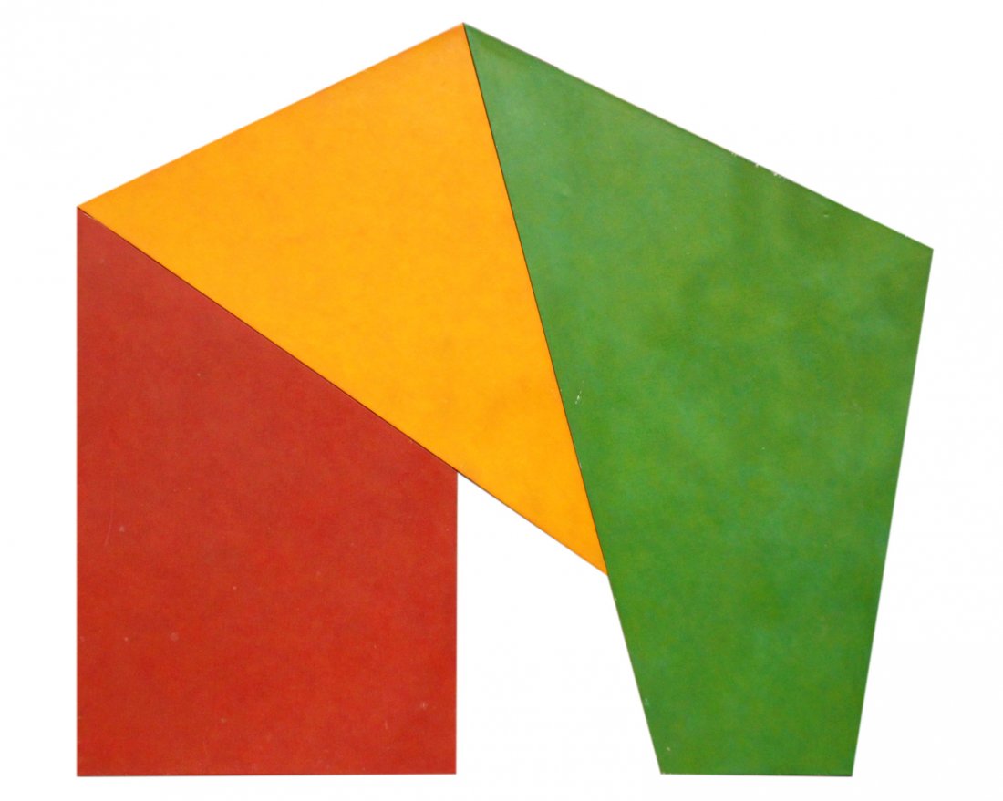 Mid-Century Large 3-Color Vinyl Assemblage Wall Art (1 of 6)