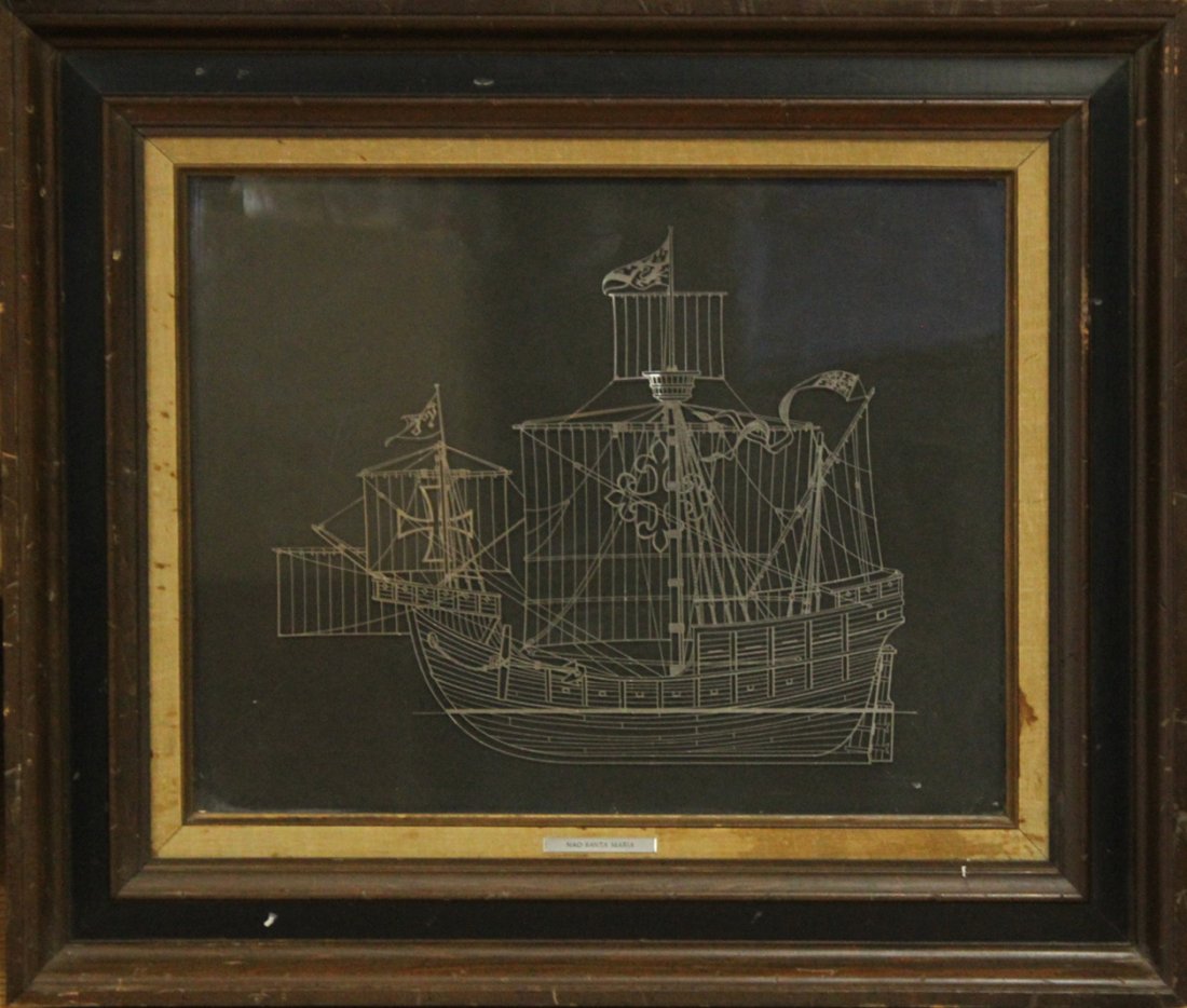 Sterling Silver Silhouette Nao Santa Maria Ship (1 of 7)