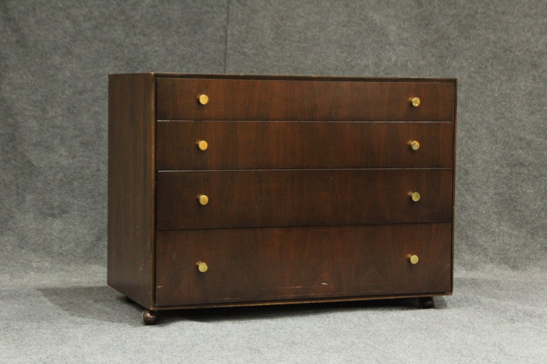 John Stuart Mid-Century Walnut 4-Drawer Bachelor Chest (1 of 4)