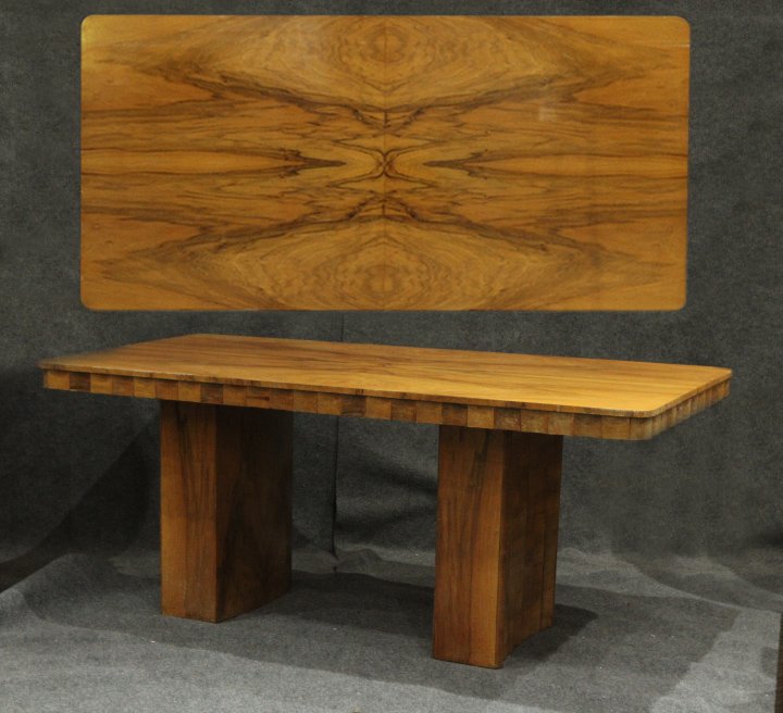 Circa 1930s Art Deco Burlwood Dining Table (1 of 8)