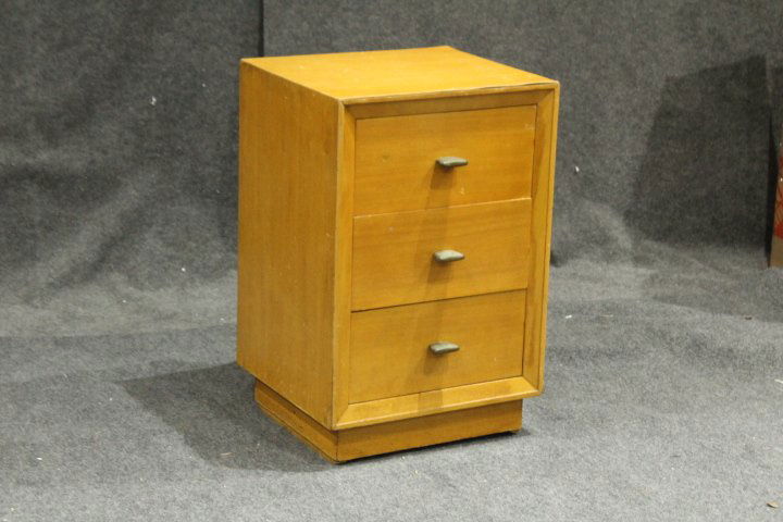 George Nelson Style Mid-Century Modern Blonde Bed Stand (1 of 4)