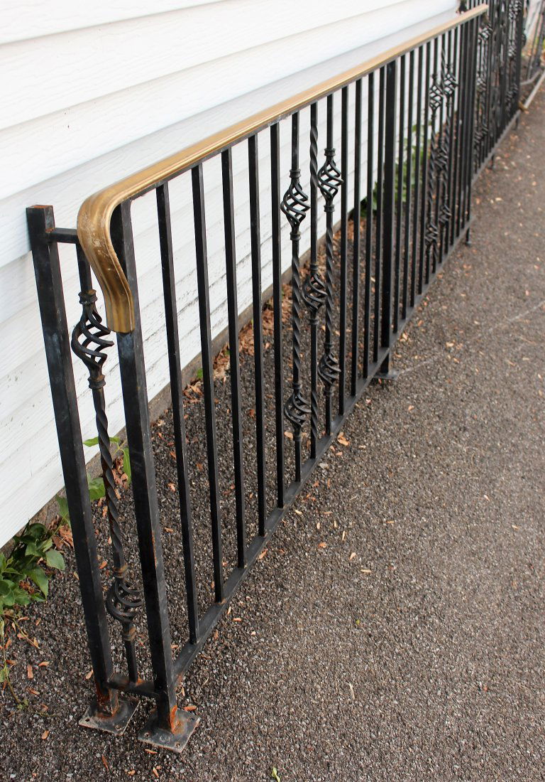 4-Piece Wrought Iron & Brass Porch Rail Suite - Quality (1 of 9)