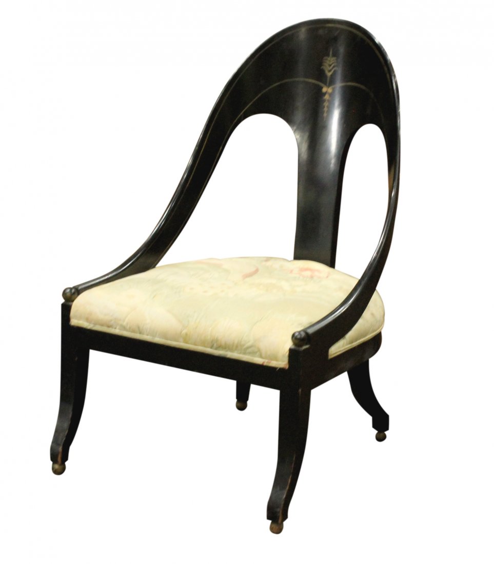 Art Deco laminated Barrel Back Slipper Chair (1 of 4)