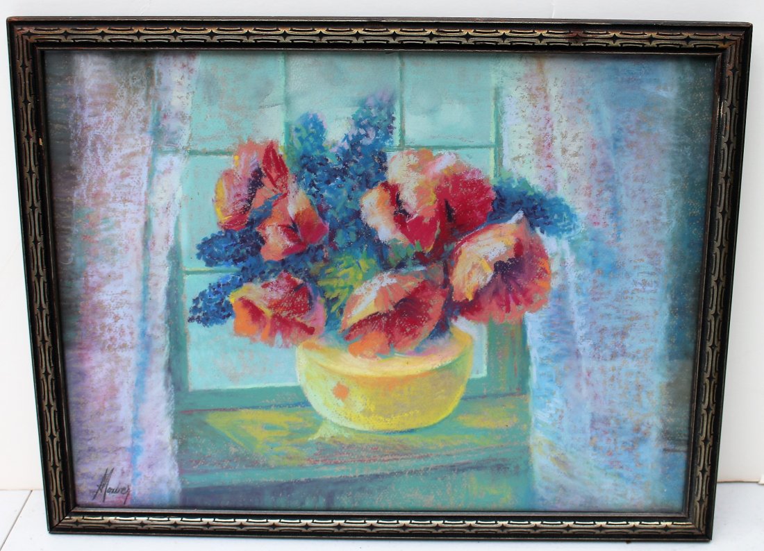 Maurer, Cubist Still Life Pastel, Signed (1 of 5)