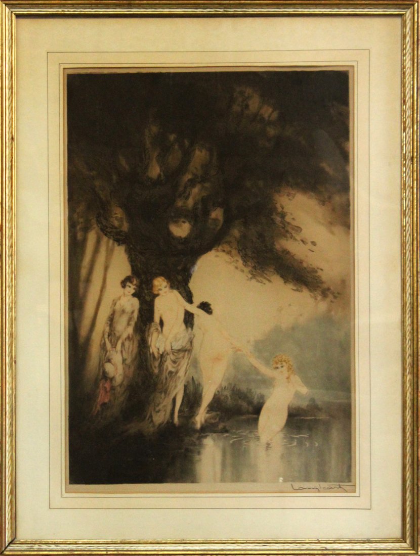 Original LOUIS ICART Etching Bathing Beauties (1 of 6)