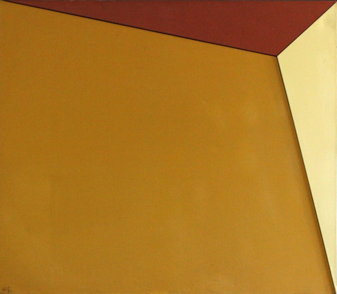 Katz, Oil/C, Mid Century Modern Abstract  Composition (1 of 5)