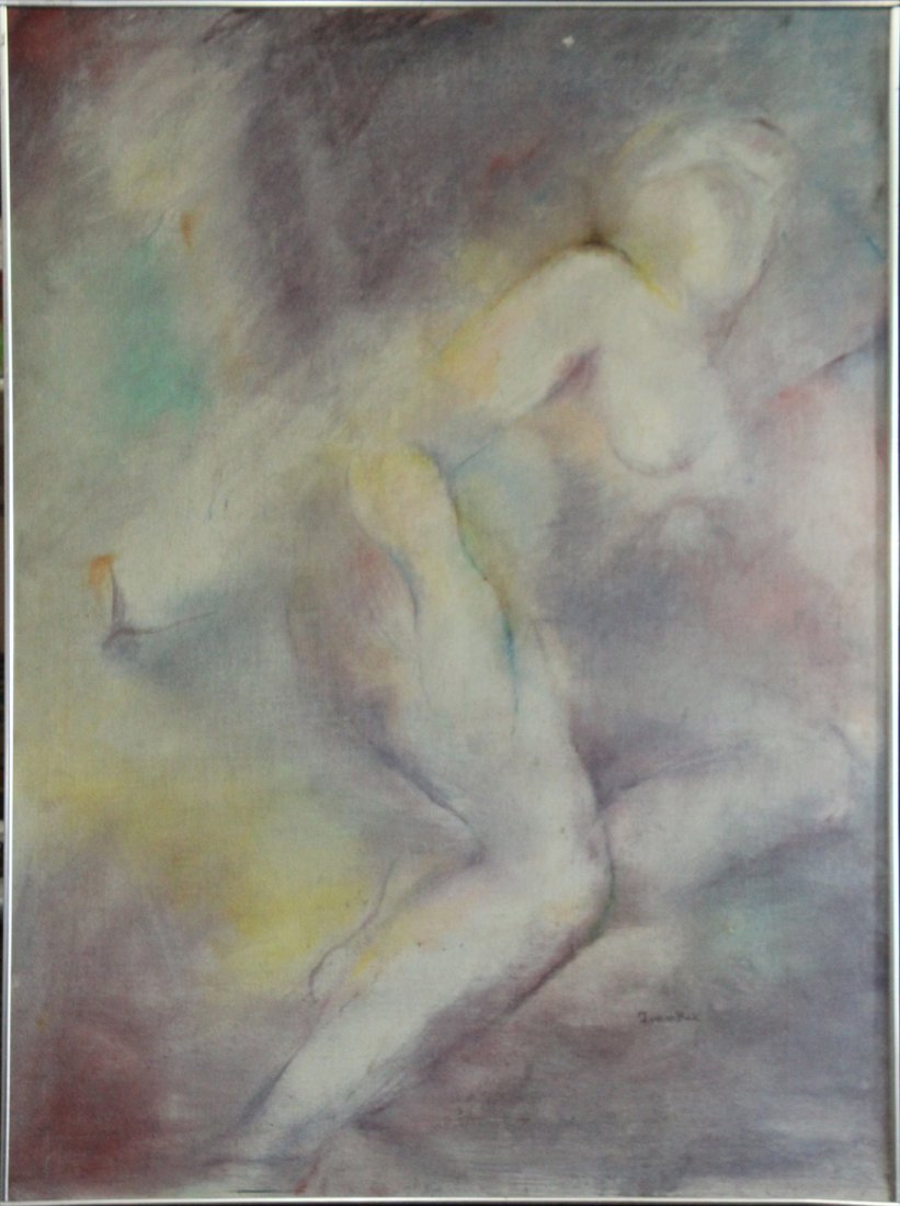 Frankie Bace, Oil on Canvas Painting, Reclining Nude: Frankie Bace, Oil on Canvas Painting, Reclining Nude. Size: 40.5 x 30