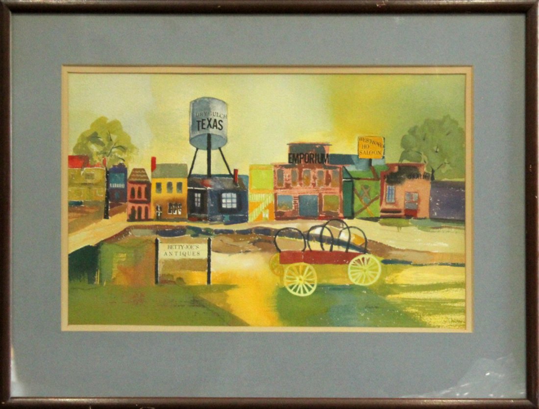 Henri, Vintage Watercolor, Texas Old Western Ghost Town (1 of 4)
